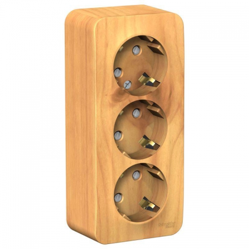 Розетка 3-м ОП Blanca 16А IP20 250В с заземл. защ. шторки с изолир. пластиной ясень SE BLNRA011315 BLNRA011315