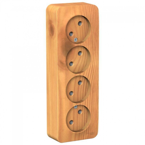 Розетка 4-м ОП Blanca 16А IP20 250В без заземл. без защ. шторок с изолир. пластиной ясень SE BLNRA000415 BLNRA000415