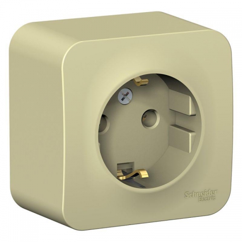 Розетка 1-м ОП Blanca 16А IP20 250В с заземл. без защ. шторок с изолир. пластиной беж. SE BLNRA010117 BLNRA010117