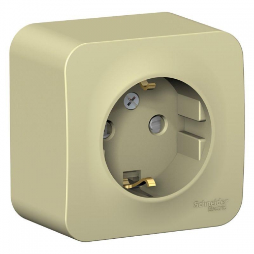 Розетка 1-м ОП Blanca 16А IP20 250В с заземл. защ. шторки с изолир. пластиной беж. SE BLNRA011117 BLNRA011117