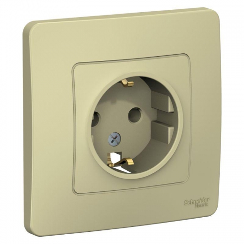Розетка 1-м СП Blanca 16А IP20 250В с заземл. без защ. шторок беж. SE BLNRS001017 BLNRS001017