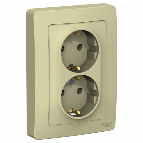 Розетка 2-м СП Blanca 16А IP20 250В с заземл. без защ. шторок беж. SE BLNRS001027 BLNRS001027