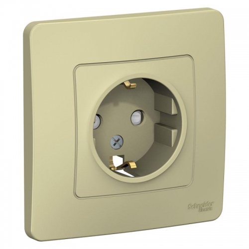 Розетка 1-м СП Blanca 16А IP20 250В с заземл. защ. шторки беж. SE BLNRS001117 BLNRS001117
