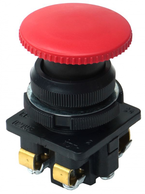 Выключатель кнопочный КЕ-021 У3 исп.2 1з+1р гриб без фиксации IP40 10А 660В красн. Электротехник ET511659 ET511659