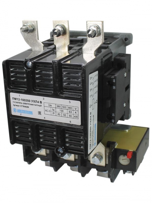 Пускатель ПМ 12-100200 УХЛ4 В 100А кат. 380В AC 2НО+2НЗ IP00 с реле РТТ-325 85-115А Электротехник ET504289 ET504289