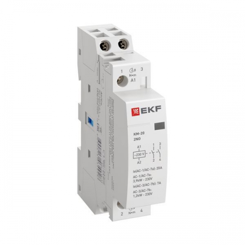 Контактор модульный КМ 20А 2NО (1 мод.) EKF km-1-20-20 km-1-20-20