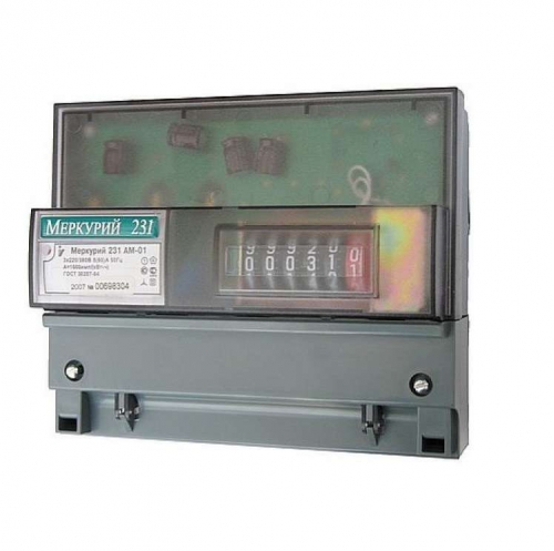 Счетчик Меркурий 231 AM-01 3ф 5-60А класс точн. 1.0 1 тариф. импульс. вых. на DIN-рейку мех. ОУ Инкотекс 00000032430 00000032430