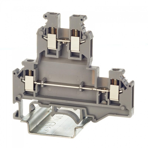 Клемма двухуровневая винтовой зажим 4 точки подключения 2.5кв.мм сер. DKC KRUKB-3 KRUKB-3