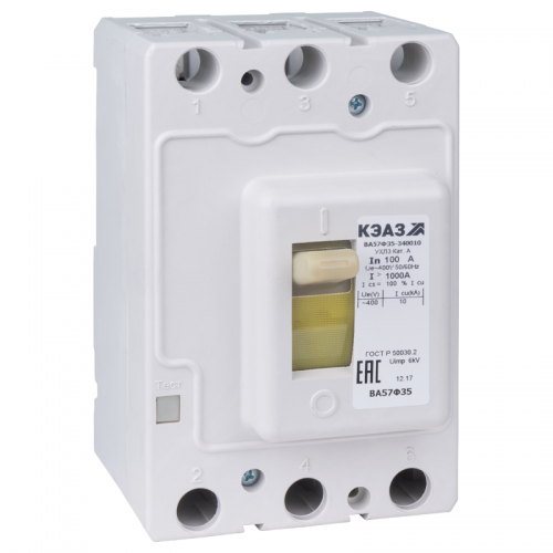 Выключатель автоматический 80А 800Im ВА57Ф35-340010 УХЛ3 400В AC КЭАЗ 109344 109344