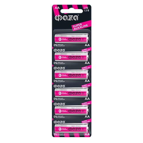 Элемент питания алкалиновый AA/LR6 1.5В Super Alkaline BL-6 (уп.6шт) ФАZА 5002043 5002043