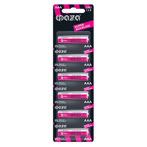Элемент питания алкалиновый AAA/LR03 1.5В Super Alkaline BL-6 (уп.6шт) ФАZА 5002012 5002012