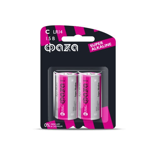 Элемент питания алкалиновый C/LR14 1.5В Super Alkaline BL-2 (уп.2шт) ФАZА 2858504 2858504