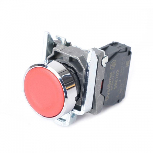 Кнопка модульная SB4 в сборе 22мм с возвратом металл 1НЗ красн. SE SB4BA42 SB4BA42