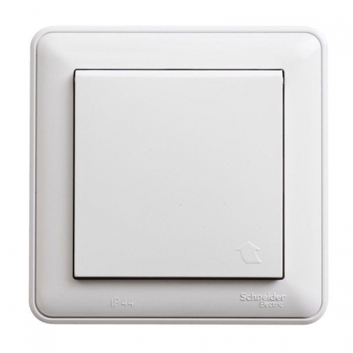 Розетка 1-м СП W59 Aqua 16А IP44 с заземл. защ. шторки в сборе бел. SE RS16-152B-18 RS16-152B-18