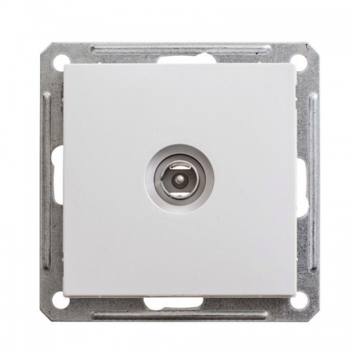 Розетка телевизионная оконечная TV 1-м СП W59 коннектор механизм бел. SE RTS-151-1-86 RTS-151-1-86