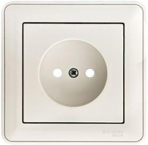 Розетка 1-м СП W59 16А IP20 без заземл. защ. шторки бел. SE RS16-151-18 RS16-151-18