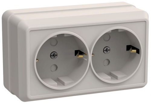 Розетка 2-м ОП Октава РСш22-3-ОКм 16А IP20 с заземл. защ. шторки крем. IEK ERO24-K33-16-DC ERO24-K33-16-DC