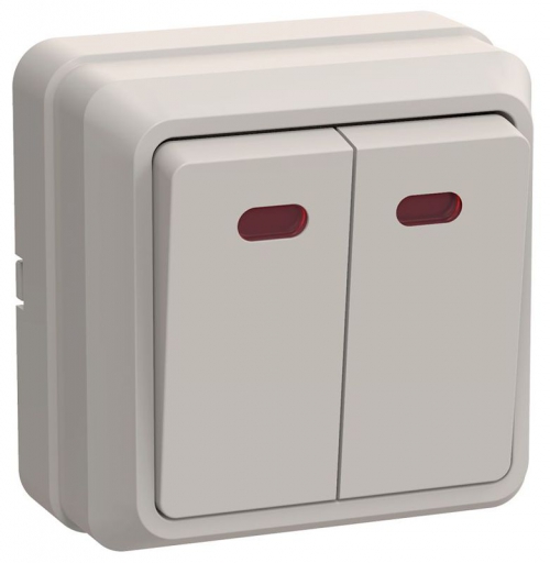 Выключатель 2-кл. ОП Октава 10А IP20 ВС20-2-1-ОКм с индикацией крем. IEK EVO21-K33-10-DC EVO21-K33-10-DC