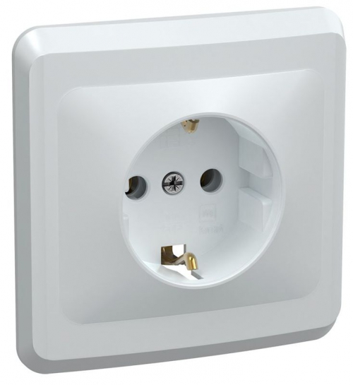 Розетка 1-м СП Вега РС10-3-ВБ с заземл. контактом без защ. штор 16А бел. IEK ERV11-K01-16-DM ERV11-K01-16-DM