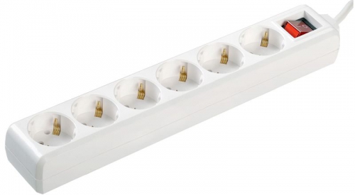 Удлинитель 6х5м с заземл. 16А IP20 У06К 2P+PE 250В 3х1 с выкл. IEK WYP10-16-06-05-ZK-N WYP10-16-06-05-ZK-N