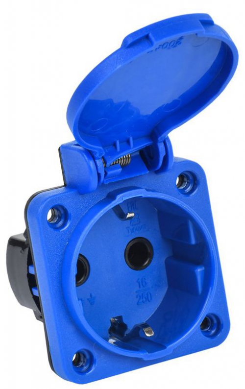 Розетка панельная MAGNUM 2P+PE 16А IP44 РП11-3 с защ. крышкой с заземл. син. IEK PSN71-016-3-2-44-K07 PSN71-016-3-2-44-K07