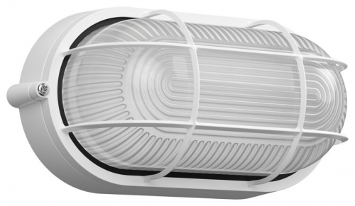 Светильник НПП 1402 60Вт E27 IP54 бел. овал с решеткой IEK LNPP0-1402-1-060-K01 LNPP0-1402-1-060-K01