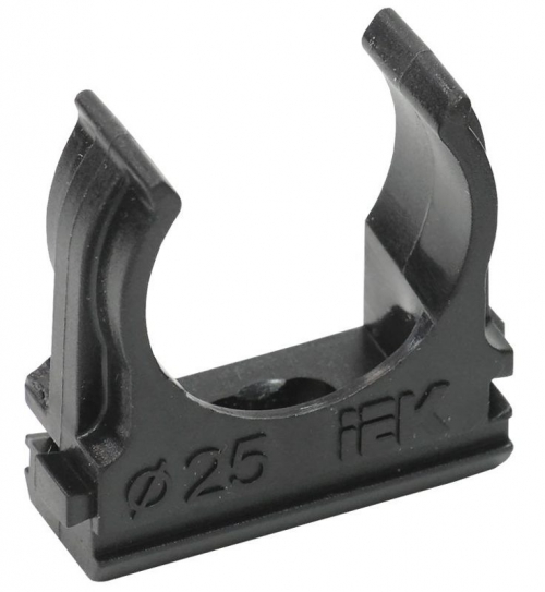 Держатель для труб (клипса) CF25 с защелкой черн. IEK CTA10D-CF25-K02-100 CTA10D-CF25-K02-100