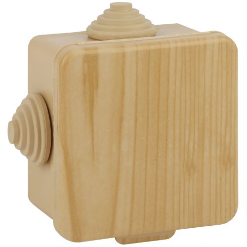 Коробка распаячная ОП КОР 65х65х50мм с гермовводами 4 вх. IP54 сосна Эра Б0043227 Б0043227