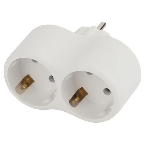 Разветвитель 2-м с заземл. 16А IP20 SPx-2e-W бел. Эра Б0053478 Б0053478