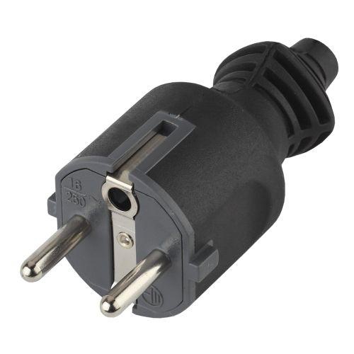 Вилка V4(B) 16А с заземл. прямой ввод (10/200/6000) черн. ЭРА Б0019189 Б0019189