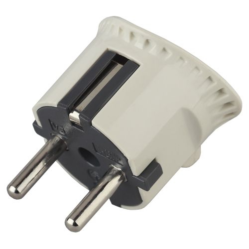 Вилка плоская V5 16А с заземл. прямой ввод (10/200/7000) бел. ЭРА Б0019192 Б0019192