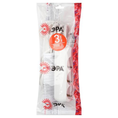 Удлинитель 3х3м с заземл. 16А IP20 U-3e-3m-3х1 ПВС 3х1 Эра Б0028370 Б0028370