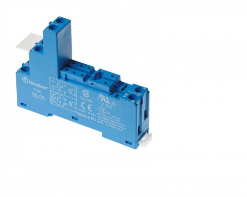 Розетка с винт. клеммами (с зажимной клетью) для реле 40.31 модули 99.02/86.03 в комплекте пластик. клипса 095.01 син. FINDER 9503SPA 9503SPA