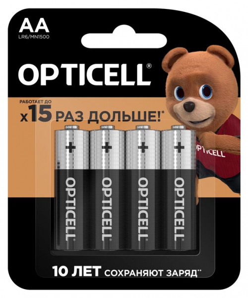 Элемент питания алкалиновый AA/LR6 (блист. 4шт) Basic Opticell 5051001 5051001