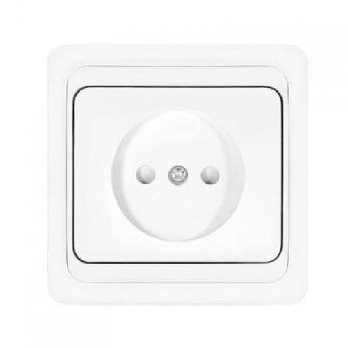 Розетка 1-м СП Валери 16А IP20 без заземл. защ. шторки бел. UNIVersal В0022x В0022x