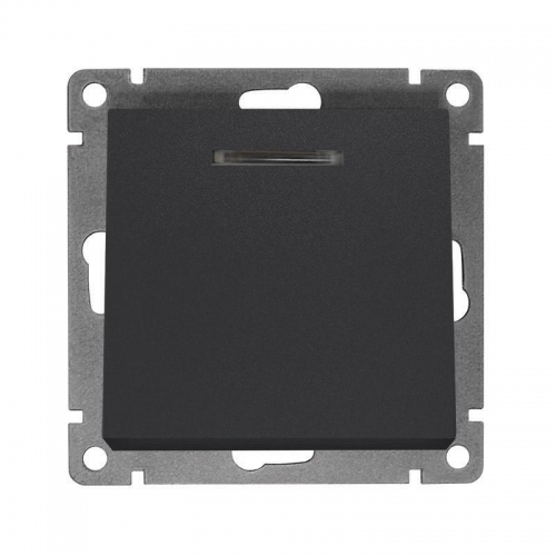 Выключатель 1-кл. СП Афина 10А IP20 с подсветкой механизм графит Universal A0121-Gr A0121-Gr