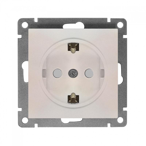 Розетка 1-м СП Афина 16А IP20 с заземл. защ. шторки механизм жемчуг Universal A0049-OBr A0049-OBr