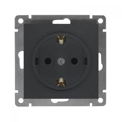 Розетка 1-м СП Афина 16А IP20 с заземл. механизм графит Universal A0028-Gr A0028-Gr