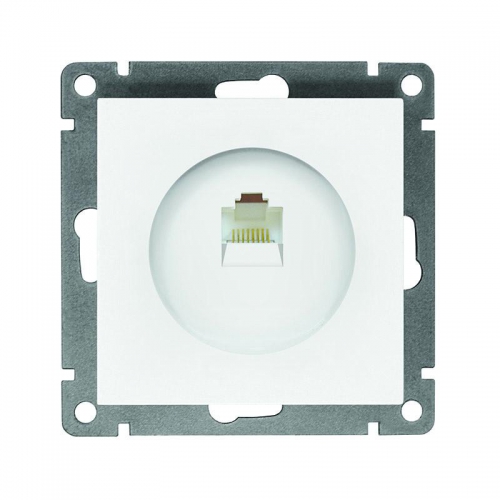 Розетка компьютерная 1-м СП Афина RJ45 кат.5E механизм бел. Universal A0051 A0051