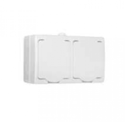 Блок розеток 2-м ОП с заземл. IP54 Аллегро защ. шторки с крышкой бел. UNIVersal 5562951 5562951