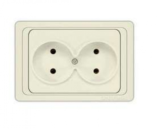Розетка 2-м СП Валери 16А сл. кость UNIVersal Б-В0102 Б-В0102