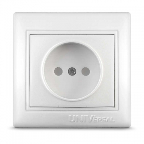Розетка 1-м СП Севиль 16А IP20 без заземл. защ. шторки бел. UNIVersal С0047 С0047