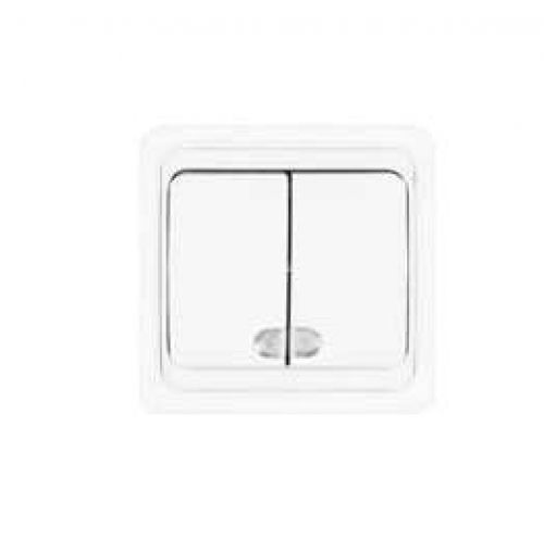 Выключатель 2-кл. СП Валери 10А IP20 с подсветкой бел. UNIVersal В0123 В0123