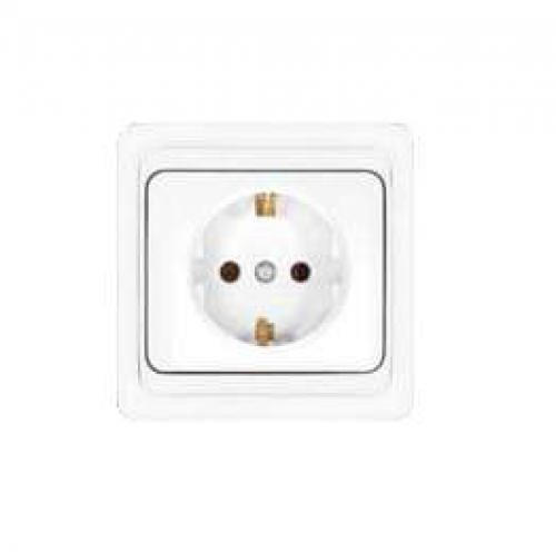 Розетка 1-м СП Валери 16А IP20 с заземл. бел. UNIVersal В0028 В0028