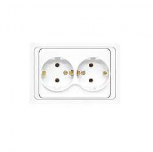 Розетка 2-м СП Валери 16А IP20 с заземл. бел. UNIVersal В0128 В0128