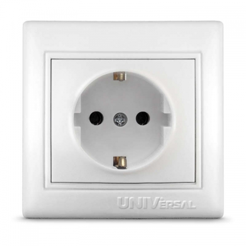 Розетка 1-м СП Севиль 16А IP20 с заземл. бел. UNIVersal С0028 С0028
