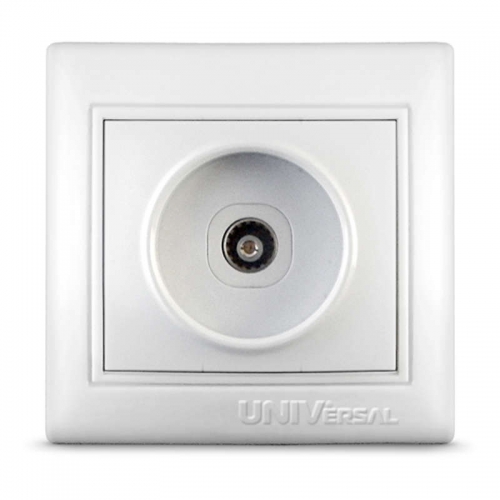 Розетка телевизионная TV 1-м СП Севиль бел. UNIVersal С0027 С0027