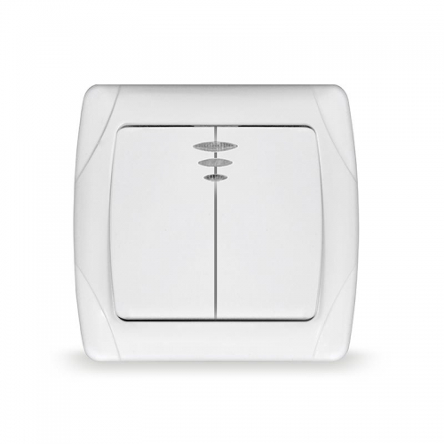 Выключатель 2-кл. СП Маргарита 10А IP20 с подсветкой бел. UNIVersal М0123 М0123