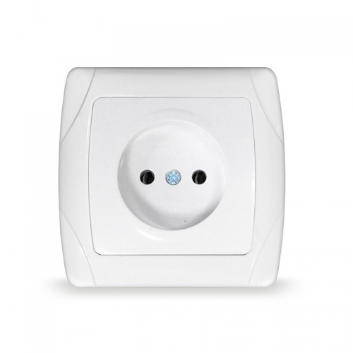 Розетка 1-м СП Маргарита 16А IP20 без заземл. защ. шторки бел. UNIVersal М0022 М0022