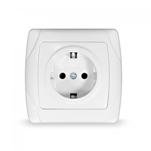 Розетка 1-м СП Маргарита 16А IP20 с заземл. бел. UNIVersal М0028 М0028